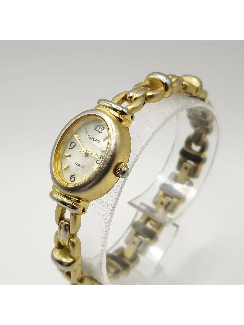 Carriage By Timex Quartz Womens Watch 19mm Gold Tone White Dial New Battery